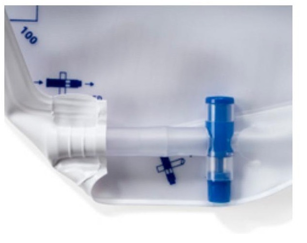 UnoMeter bag outlet raised above the floor to maximise floor clearance