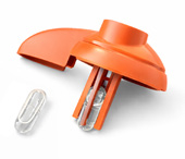 Close-up of the KombiKon needle-free sampling port