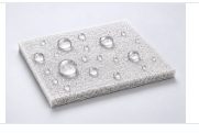 Water droplets on hydrophobic filter material