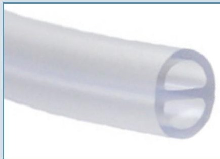 Cross-section of the double lumen drainage tube